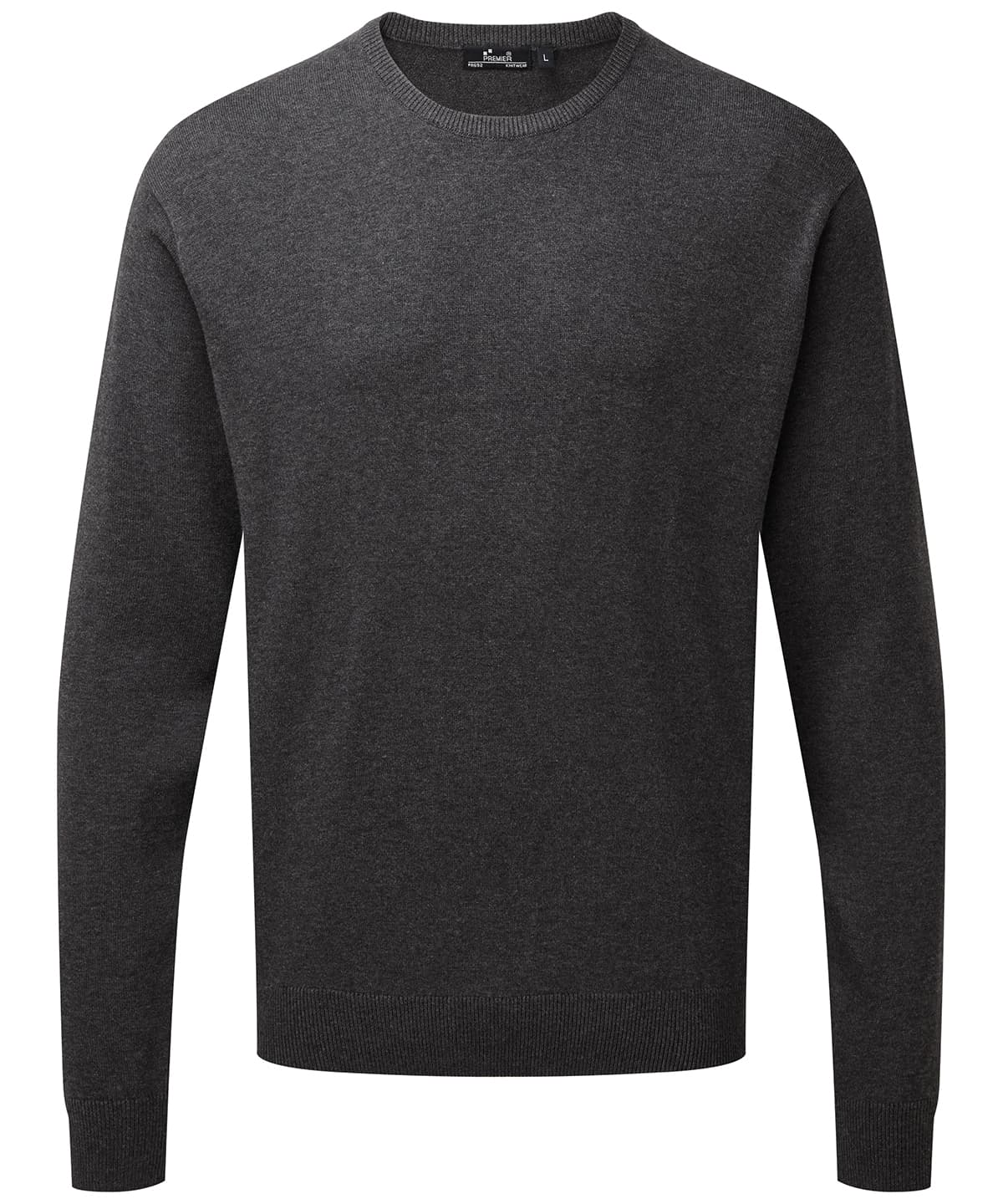 Crew Neck Cotton-Rich Knitted Sweater