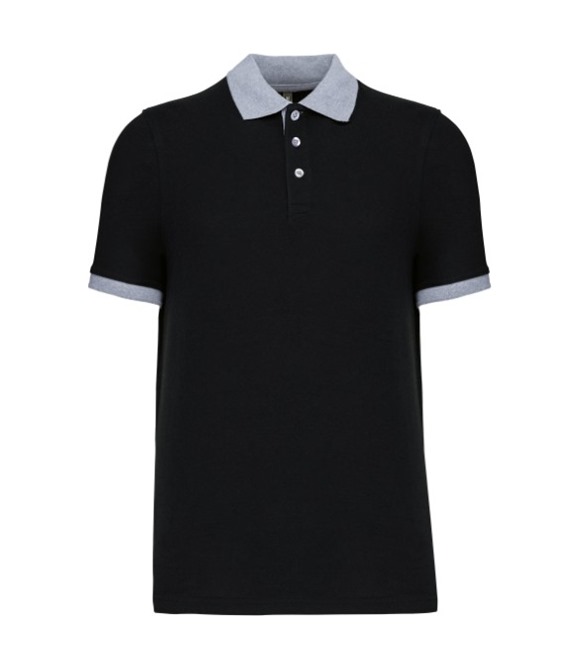 Kariban Two-tone piqué polo shirt