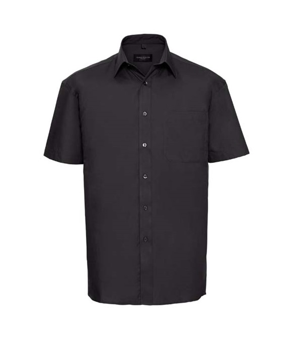 Russell Collection Short sleeve pure cotton easycare poplin shirt