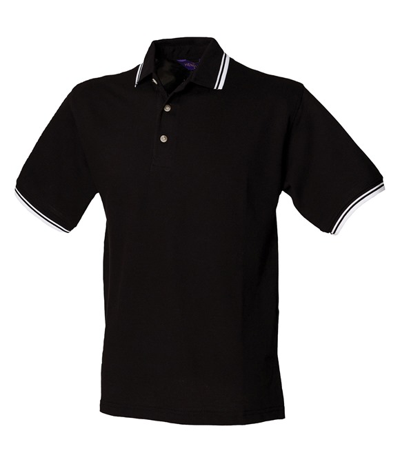 Henbury Double tipped collar and cuff polo shirt