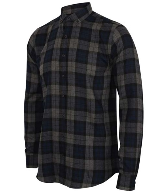 SF Brushed check casual shirt with button-down collar