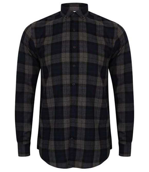 SF Brushed check casual shirt with button-down collar