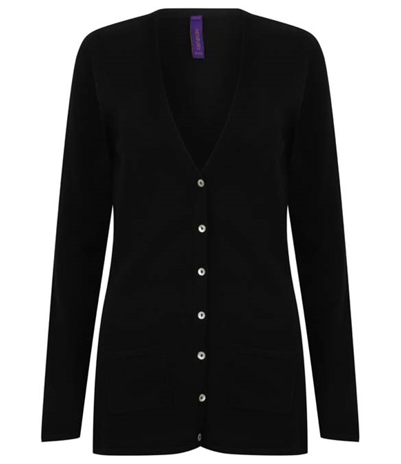 Henbury Women's v-button cardigan