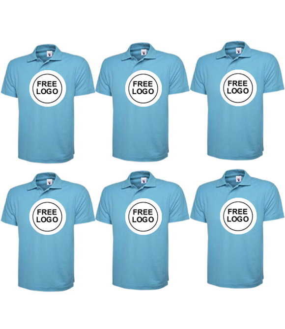 6 x Active Polo Shirts With Free Logo