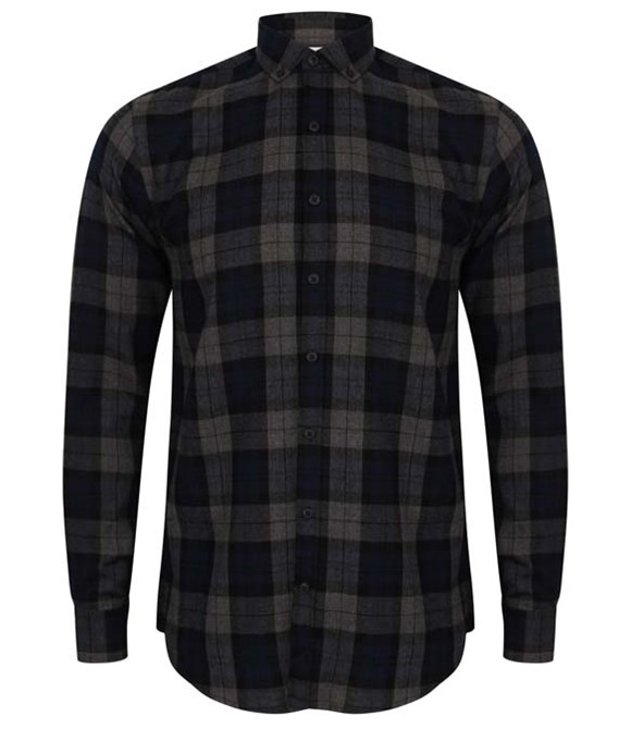 SF Brushed check casual shirt with button-down collar