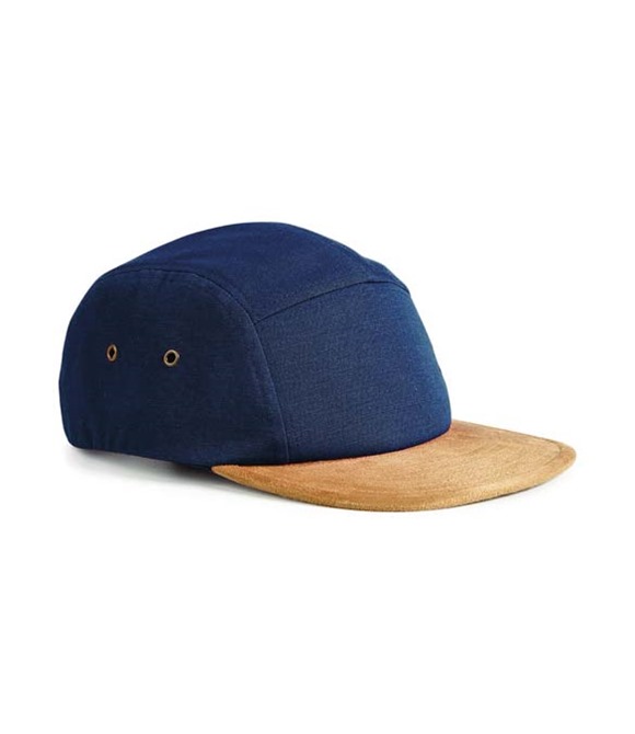 Suede peak 5-panel cap