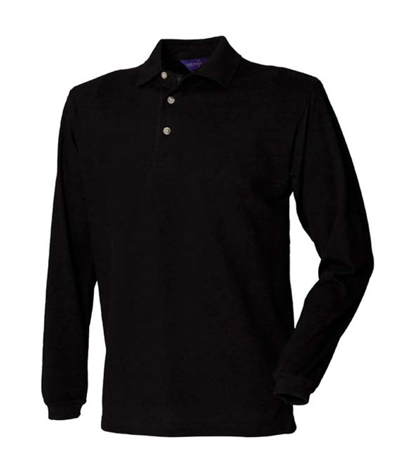 Henbury Long sleeve cotton polo shirt