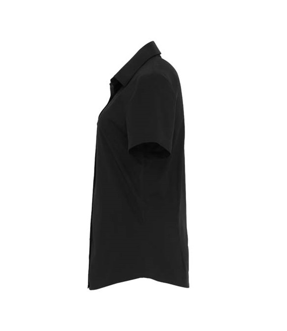 Women's stretch fit cotton poplin short sleeve blouse