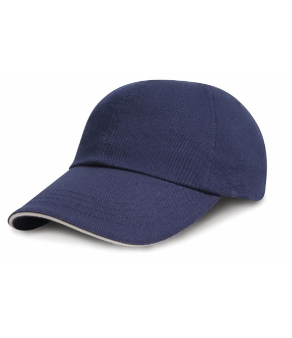 Low-profile heavy brushed cotton cap with sandwich peak