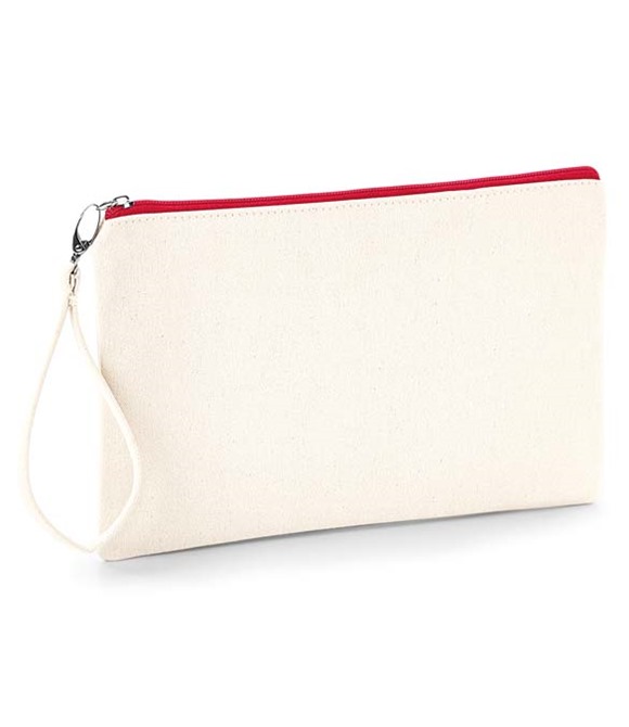 Canvas wristlet pouch