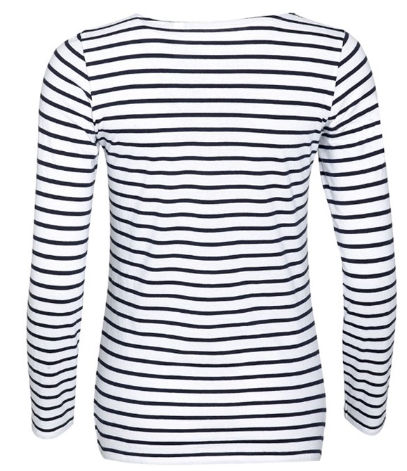 Ladies Marine Long Sleeve Striped T-Shirt