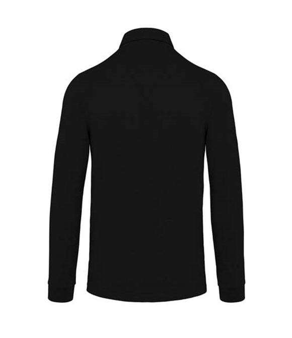 Jersey knit long sleeve polo shirt