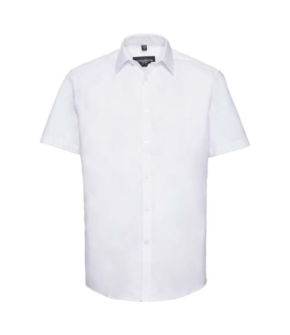 Russell Collection Short sleeve herringbone shirt