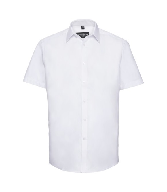 Short sleeve herringbone shirt