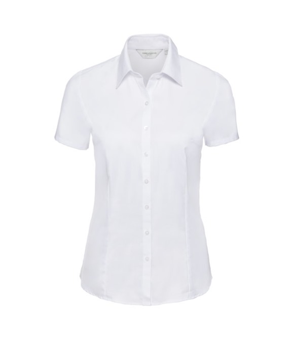 Women's short sleeve herringbone shirt