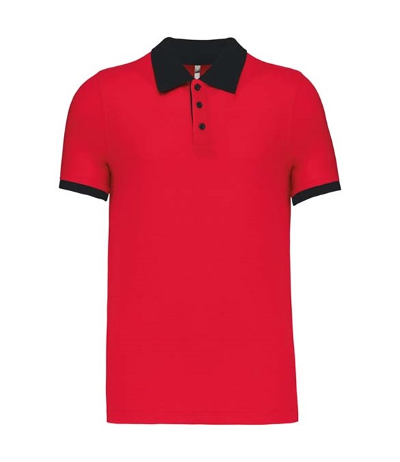 Kariban Two-tone piqué polo shirt