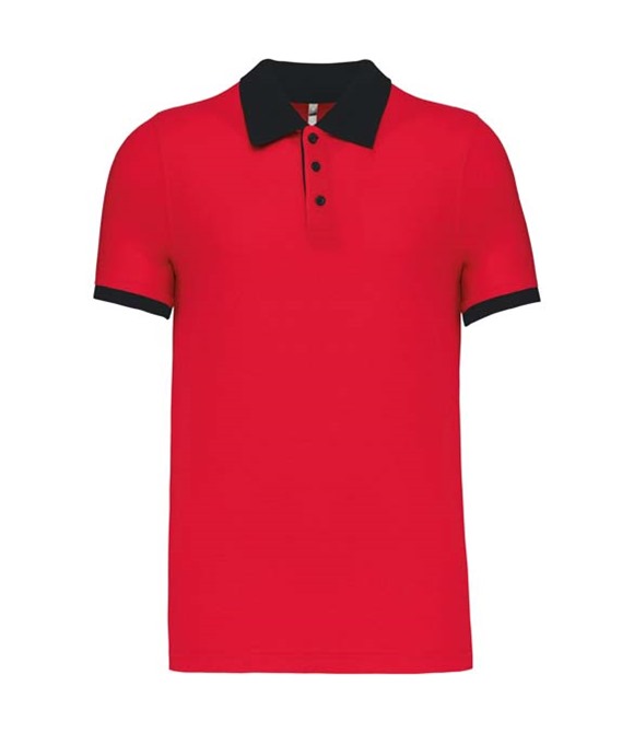 Two-tone piqué polo shirt