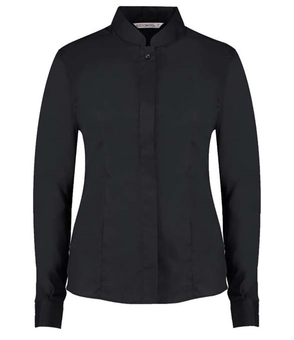 Kustom Kit Women's mandarin collar shirt long-sleeved (tailored fit)