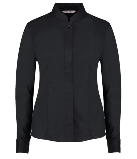 Women's mandarin collar shirt long-sleeved (tailored fit)