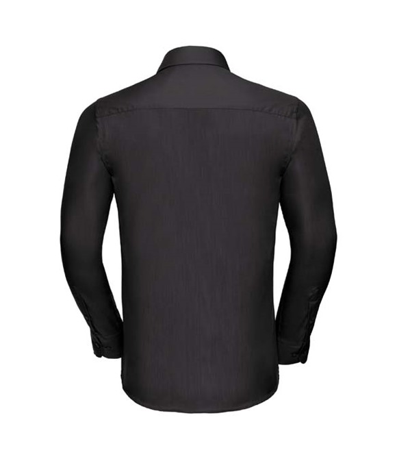 Long sleeve polycotton easycare fitted poplin shirt