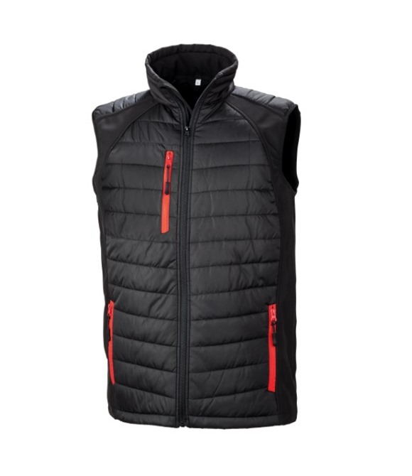 Result Black compass padded softshell gilet