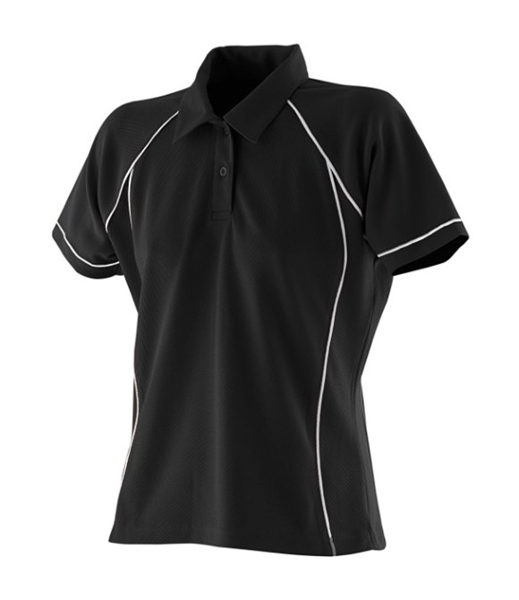 Women's piped performance polo