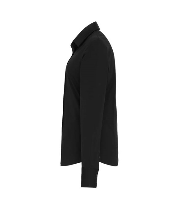 Women's stretch fit cotton poplin long sleeve blouse