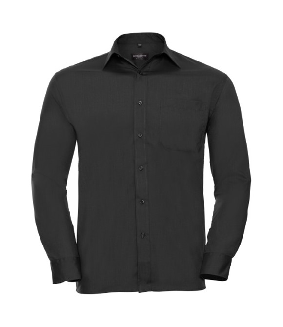 Long sleeve polycotton easycare poplin shirt
