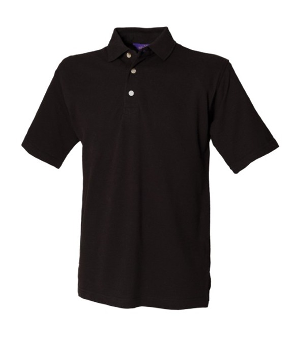 Classic cotton piqué polo with stand-up collar