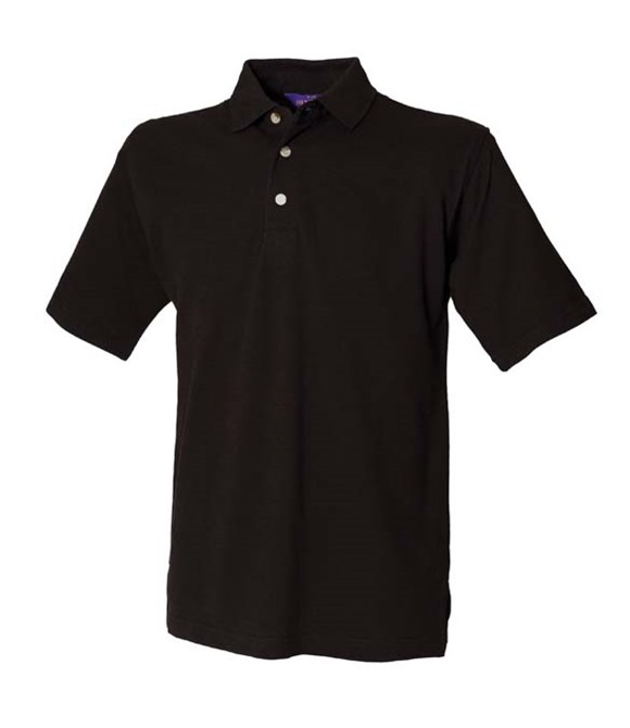 Henbury Classic cotton piqué polo with stand-up collar