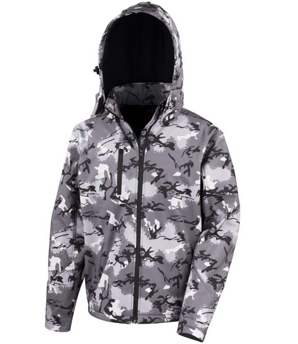 Result Urban Outdoor Camo TX performance hooded softshell jacket