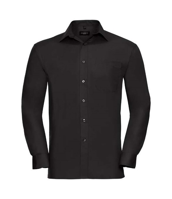 Russell Collection Long sleeve pure cotton easycare poplin shirt