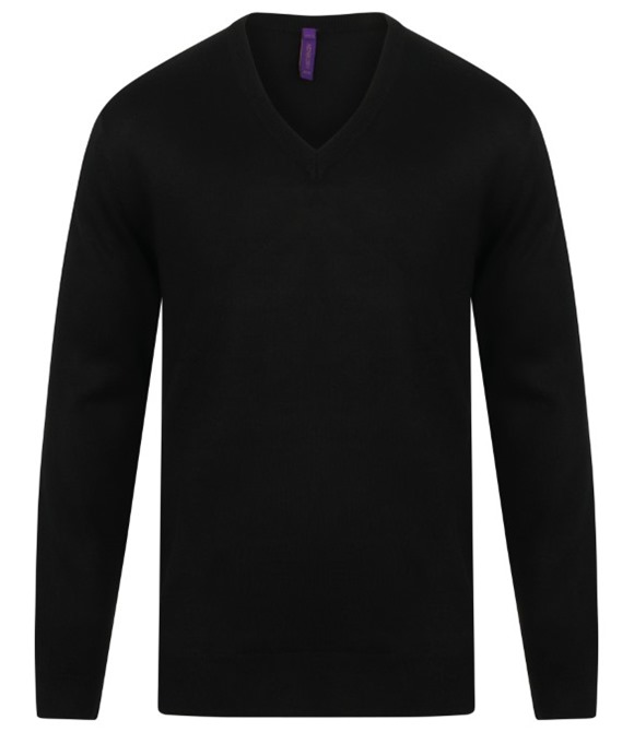 Cashmere touch acrylic v-neck jumper
