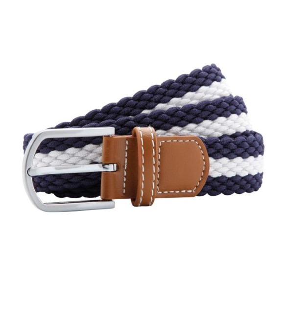 Two-colour stripe braid stretch belt