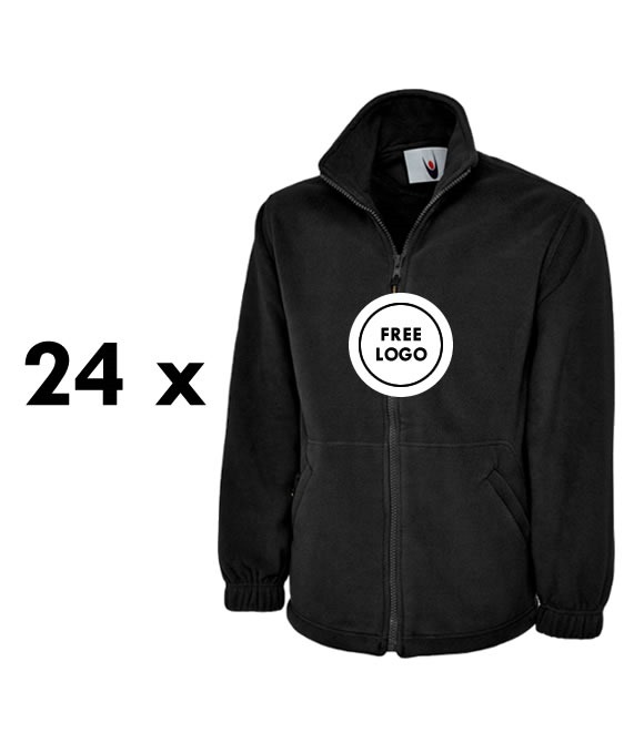 24 x UC604 Classic Full Zip Micro Fleece Jackets With Free Logo