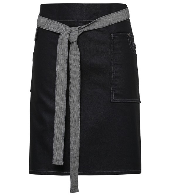 Division waxed-look denim waist apron