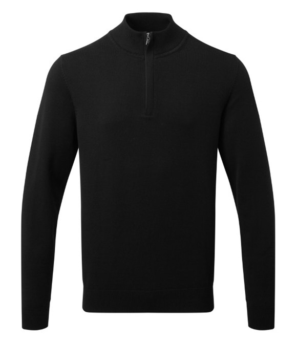 Men's cotton blend ¼ zip sweater