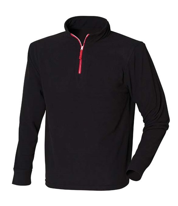 Finden & Hales ¼ zip long sleeve fleece piped