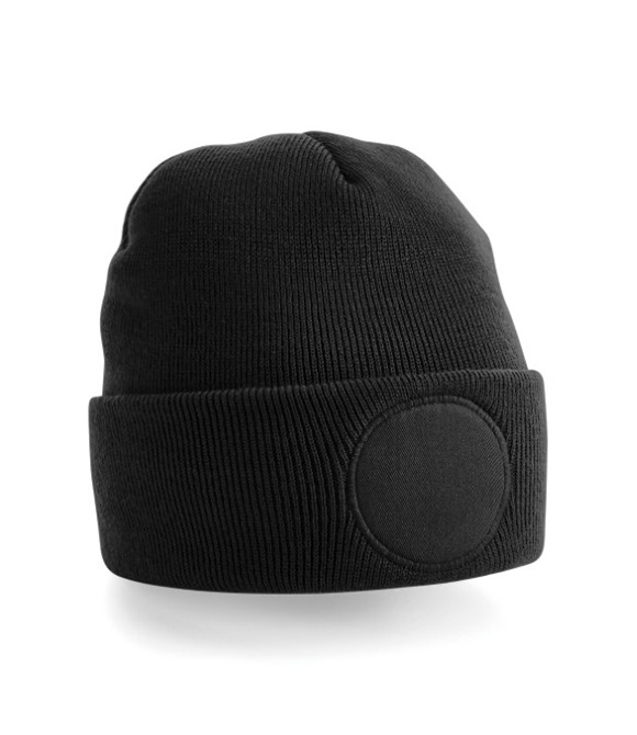 Circular patch beanie