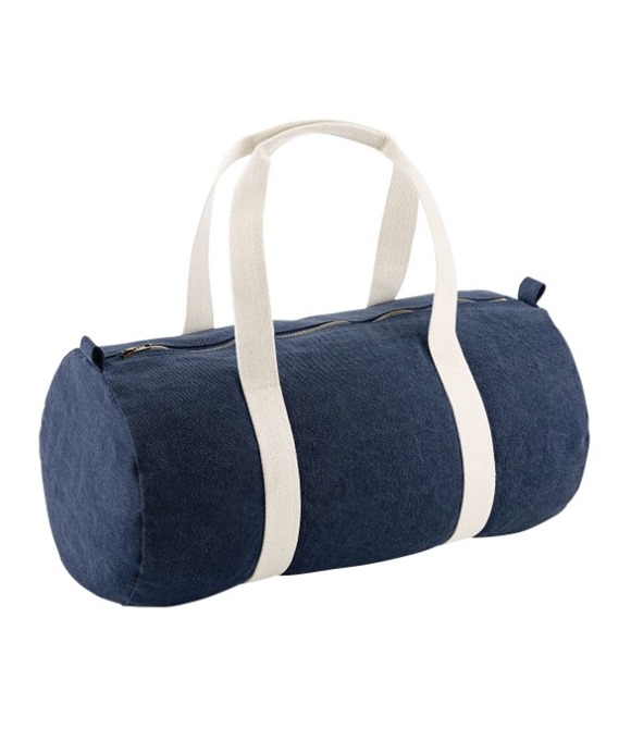 Denim barrel bag