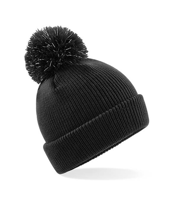 Beechfield Junior reflective bobble beanie