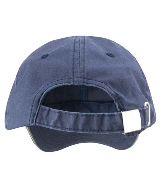 Washed fine line cotton cap with sandwich peak