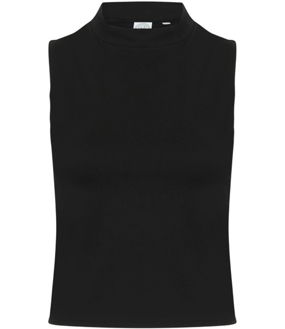 Women's high neck crop vest