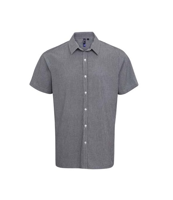 Premier Microcheck (Gingham) short sleeve cotton shirt