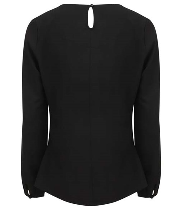 Women's pleat front long sleeve blouse