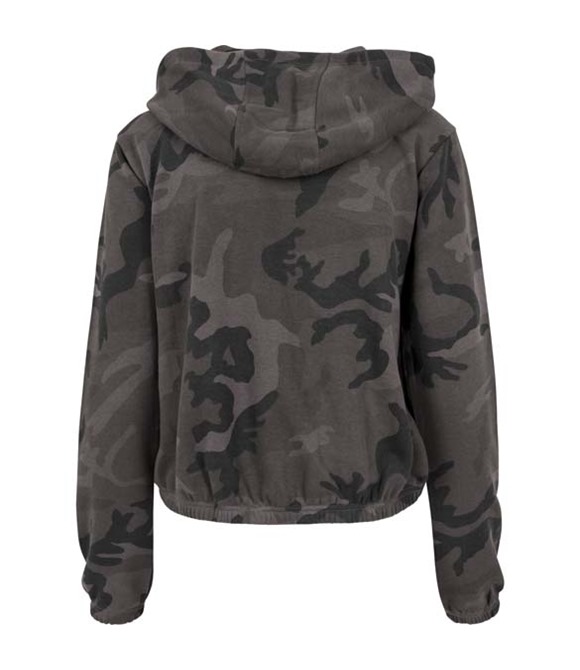 Build Your Brand Women's camo cropped hoodie