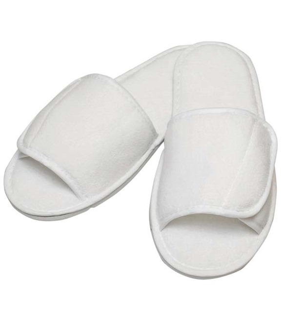 Towel City Open-toe slippers with hook and loop strap