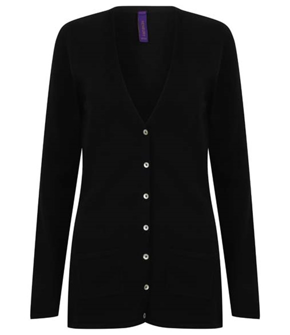 Henbury Women's v-button cardigan