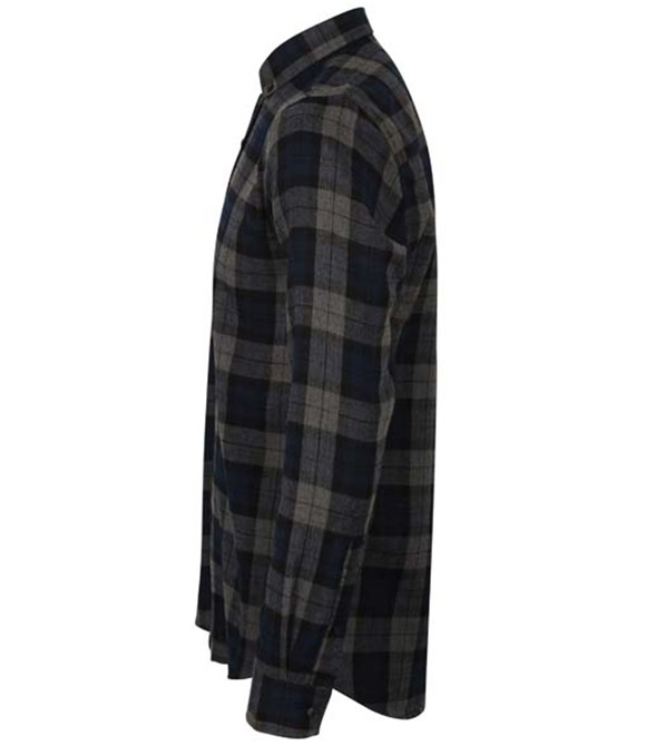 SF Brushed check casual shirt with button-down collar