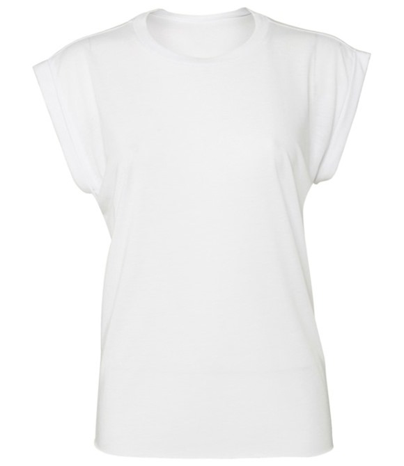 Bella+Canvas Bella Canvas Women's flowy muscle tee with rolled cuff